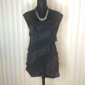 Alfani Womens Scalloped Sleeveless Top